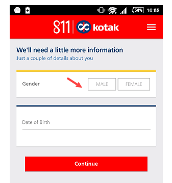 kotak mahindra 811 account fill details